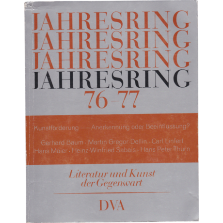 Kunstförderung - Anerkennung oder Beeinflussung? #23 Jahresring 76/77 – Literatur und Kunst der Gegenwart © Kulturkreis/Deutsche Verlags-Anstalt GmbH